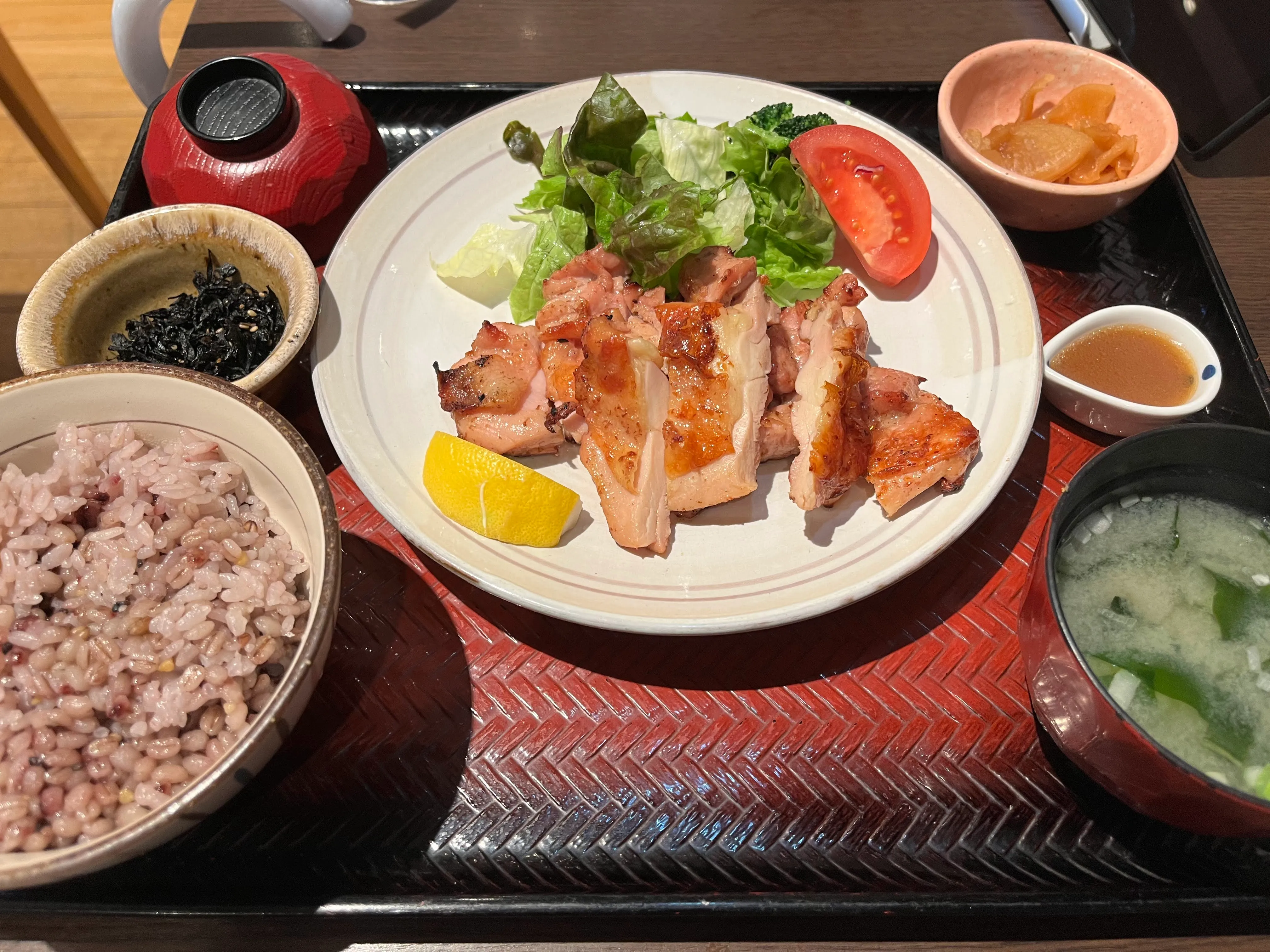 もろみチキンの炭火焼き定食