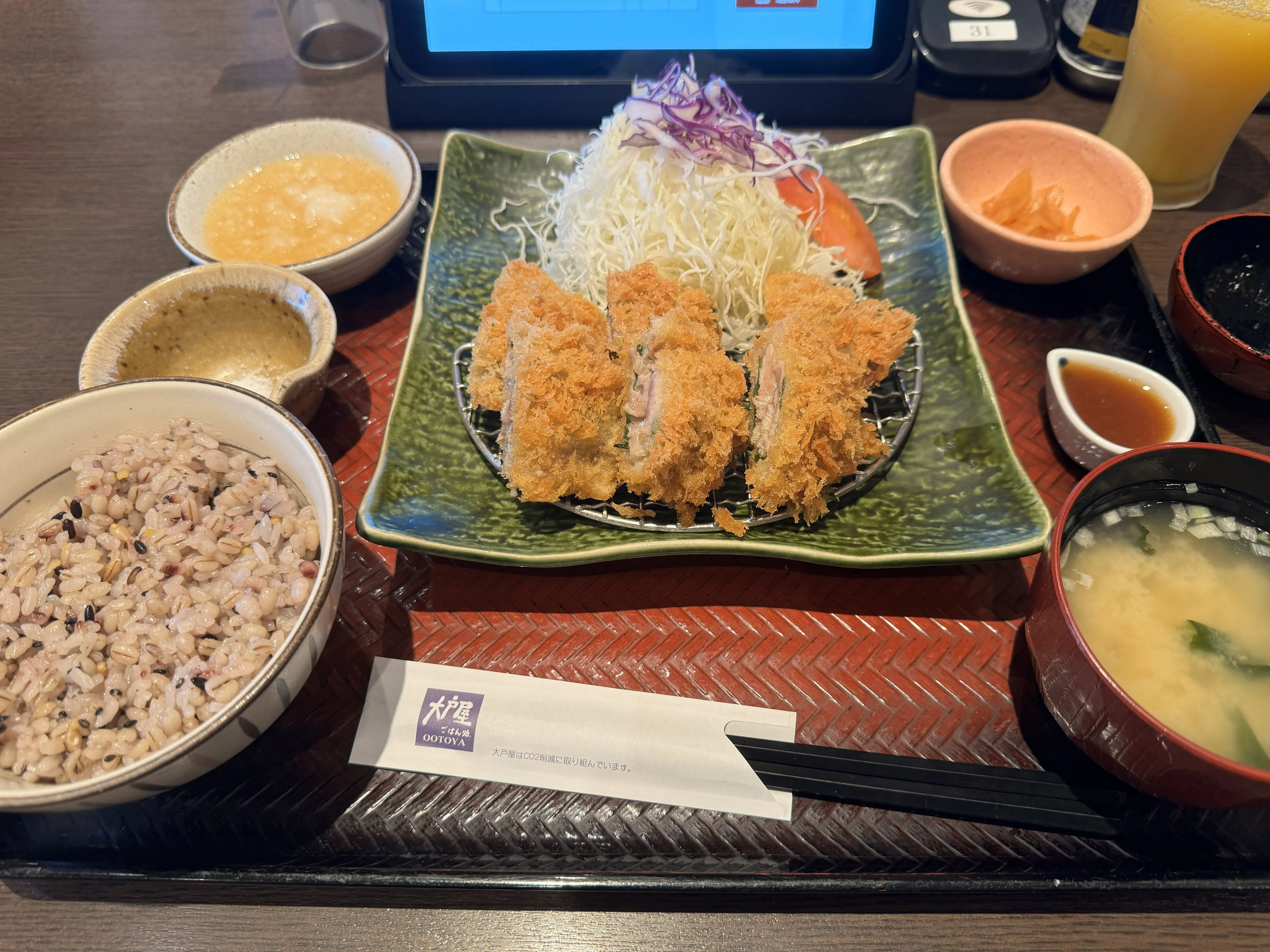 鰹の梅はさみ揚げ定食